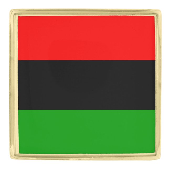 Red, Black, Green Pan African Flag Gold Finish Lapel Pin (Front)