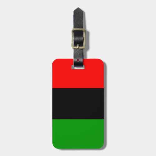 Red Black Green Pan African Flag Luggage Tag