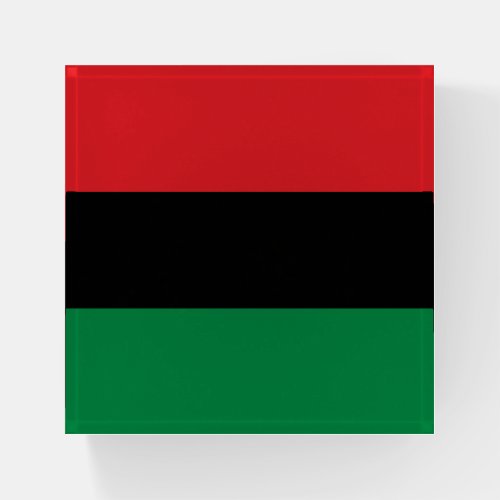 Red Black Green Pan African Flag Paperweight