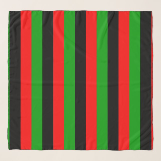 Red, Black, Green Pan African Flag Scarf (Front)