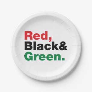 Red, Black & Green. Paper Plates