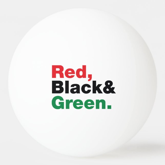 Red, Black & Green. Ping-Pong Ball (Front)