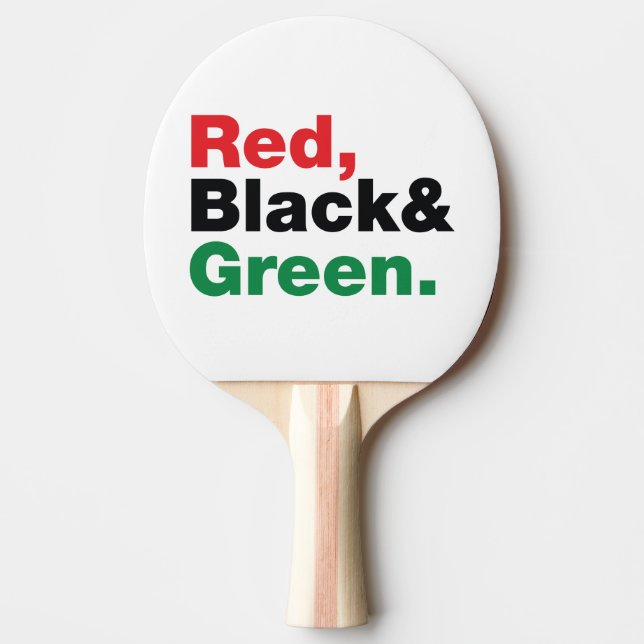 Red, Black & Green. Ping-Pong Paddle (Front)