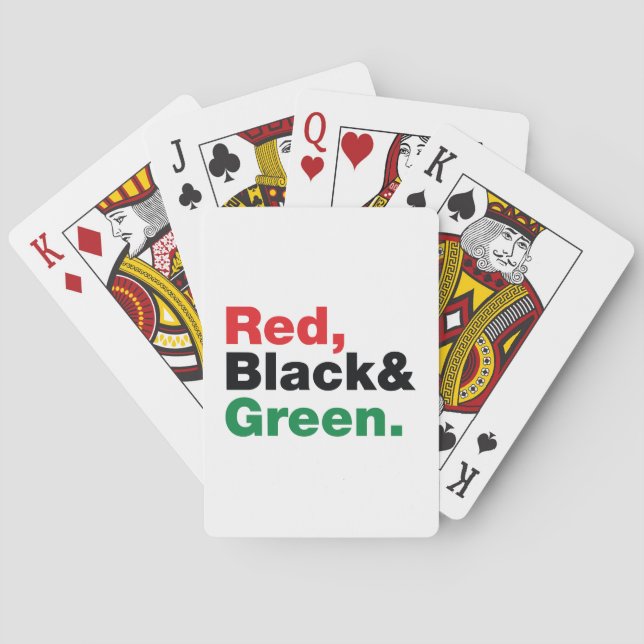 Red, Black & Green. Poker Cards (Back)