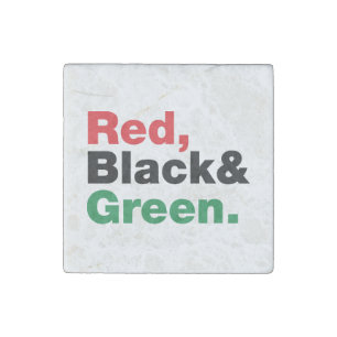 Red, Black & Green. Stone Magnet