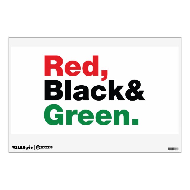 Red, Black & Green. Wall Sticker (Front)