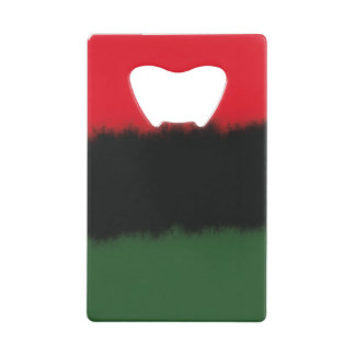 Red Black Green Watercolor Credit Card Bottle Opener