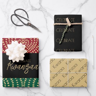 Red Black Green Wrapping Paper Sheets