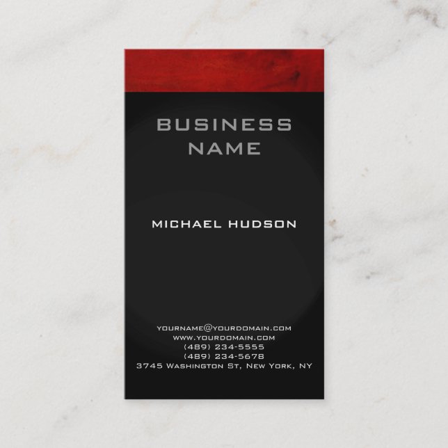 Red Black Grey Consultant Business Card (Front)
