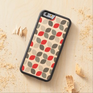 Red Black Grey Modern Floral Pattern Carved® Maple iPhone 6 Bumper