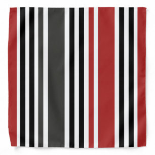Red Black Grey Vertical Stripes Pattern Bandana