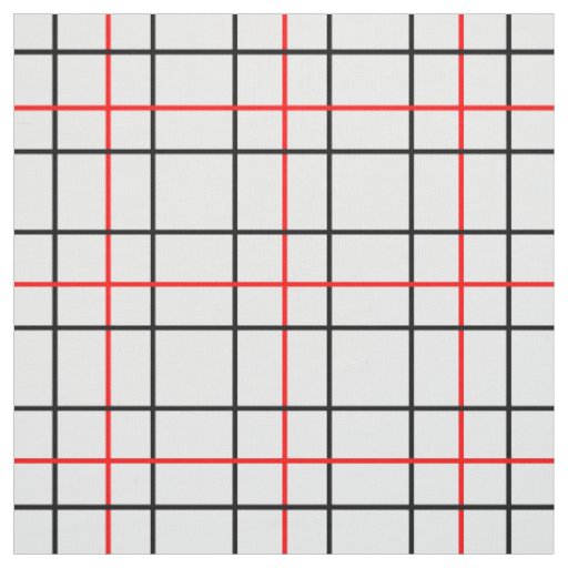Red Black Grid Lines Plaid Design  Fabric
