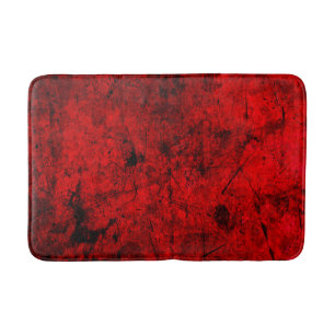 Red Black grunge abstract digital graphic art Bath Mat