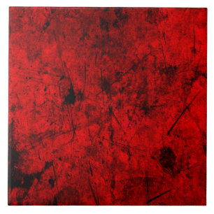 Red Black grunge abstract digital graphic art Tile