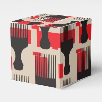 Red Black Hair Comb Afro Pick Favor Boxes by dawnfx at Zazzle