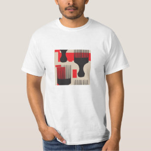 Red Black Hair Comb Afro Pick T-Shirt