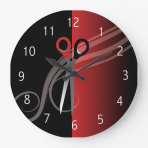 Red & black hair salon clock