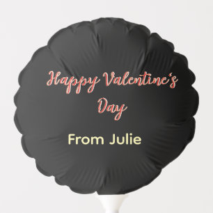 Red black happy Valentine's day from name stylish Balloon