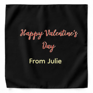 Red black happy Valentine's day from name stylish  Bandana