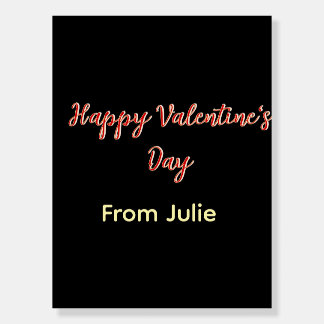 Red black happy Valentine's day from name stylish Foam Board