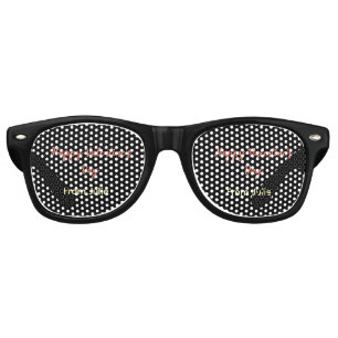 Red black happy Valentine's day from name stylish Retro Sunglasses