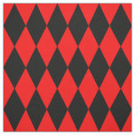 Red Black Harlequin Diamonds Checkers Design  Fabric