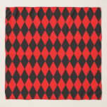 Red Black Harlequin Diamonds Checkers Design  Scarf