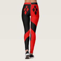 Red & Black Harlequin Leggings