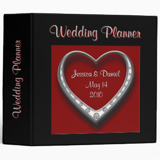 Red & Black Heart Wedding Planner Binder