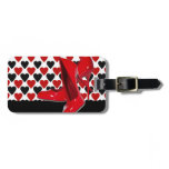 Red & Black Hearts With Red High Heels Luggage Tag
