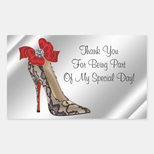 Red Black high Heel Shoe Party Favor Stickers