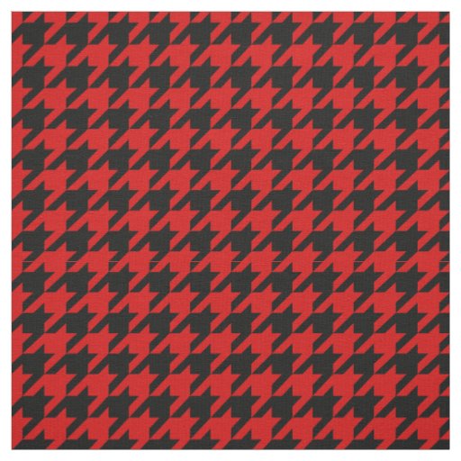 Red, Black Houndstooth Pattern #2M Fabric