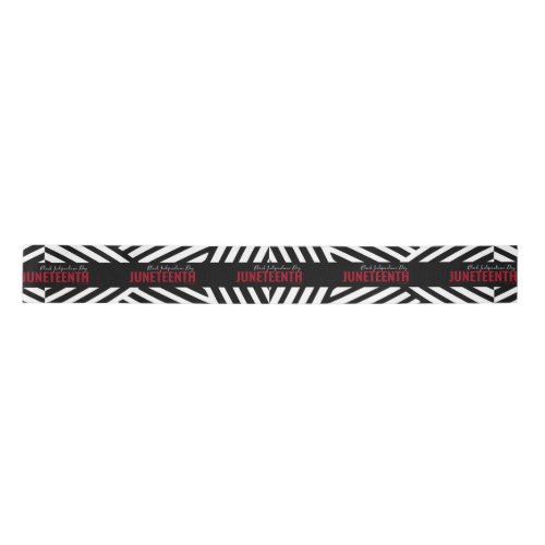red Black Independence Day June 19 Juneteenth Satin Ribbon