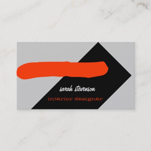 Red Black Interior Designer Business Card