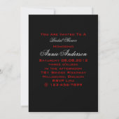 Red Black Lace Gothic Bridal Shower Invitation (Back)
