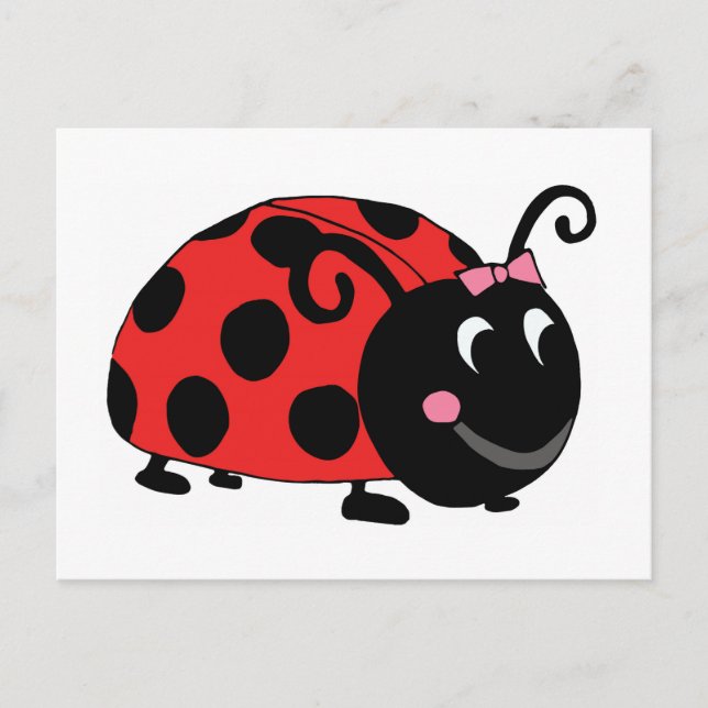 Red Black Ladybug Postcard (Front)