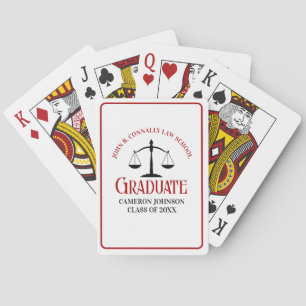 Red Black Law School Custom Graduation Party Poker Cards