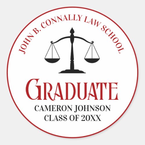 Red Black Law School Graduation Keepsake
