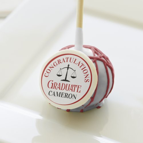 Red Black Law School Graduation Party Cake Pops