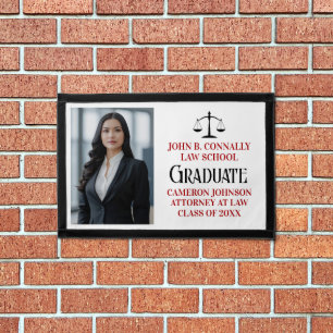 Red Black Law School Graduation Photo Keepsake Pennant