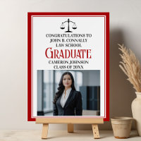 Red Black Law School Photo Graduation Party