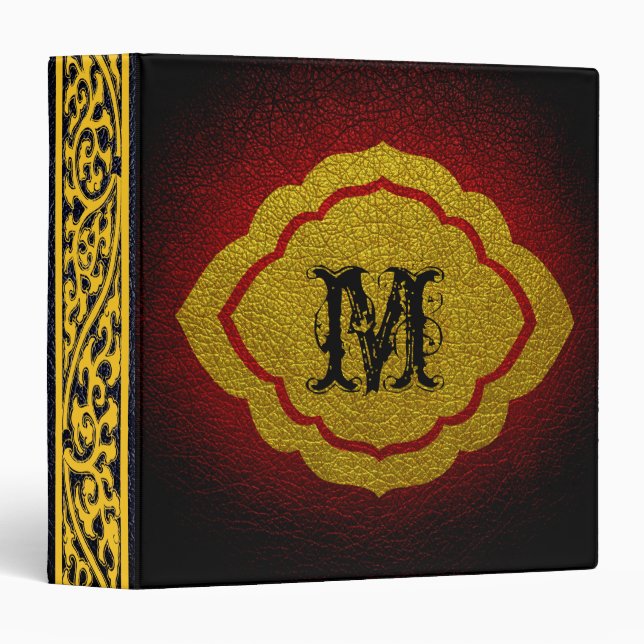 Red Black Leather Binder (Front/Spine)