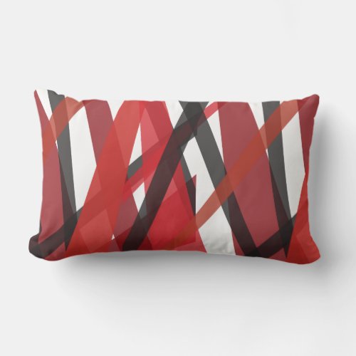 RED BLACK LINES DESIGN Retro Throw Pillow