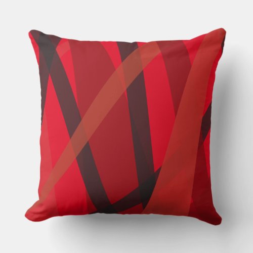 RED BLACK LINES DESIGN Retro Throw Pillow