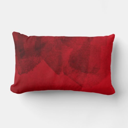 Red black love abstract modern painting design art lumbar pillow