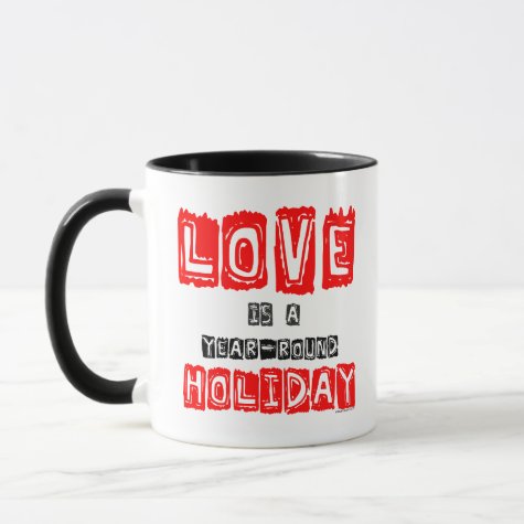 Red Black Love Is Year-Round Holiday Typography