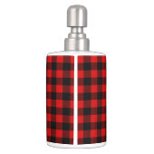 Red Black Lumberjack Buffalo Plaid Pattern Bath Set (Back)