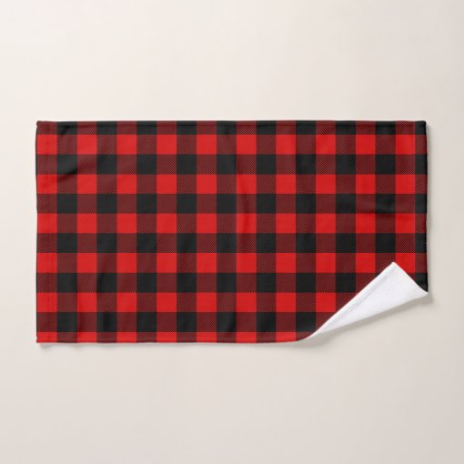 Red Black Lumberjack Buffalo Plaid Pattern Bath Towel Set | Zazzle