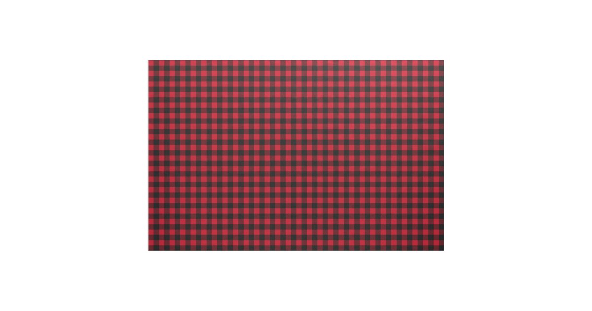 Red Black Lumberjack Buffalo Plaid Pattern Fabric | Zazzle