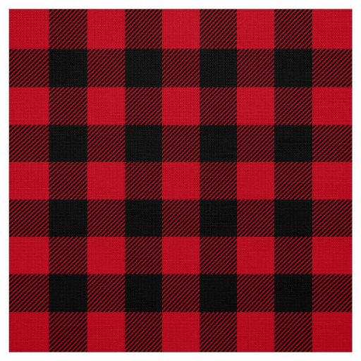 Red Black Lumberjack Buffalo Plaid Pattern Fabric